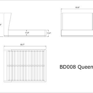 Manhattan Comfort Lenyx Cream Queen Bed