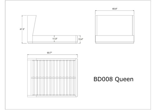 Manhattan Comfort Lenyx Cream Queen Bed