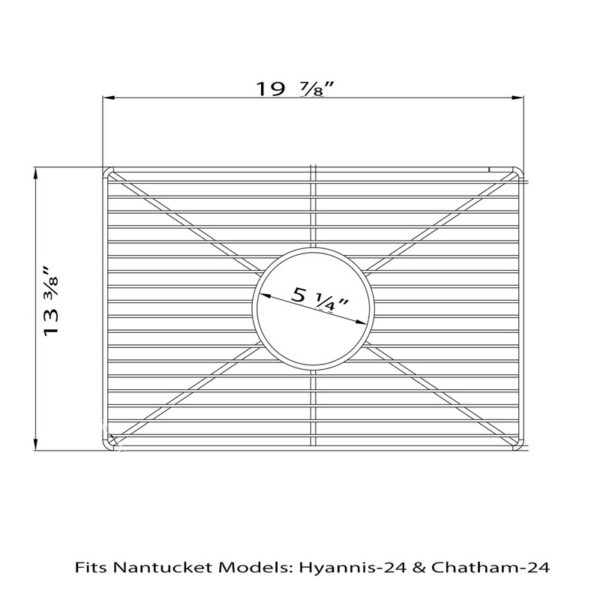 Nantucket Sinks BG-HC24 19-7/8 x 13-3/8 Inch Stainless Steel Bottom Grid