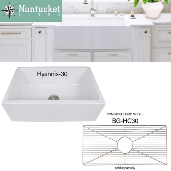 Nantucket Sinks BG-HC30 24-1/2 x 13-1/4 Inch Stainless Steel Bottom Grid