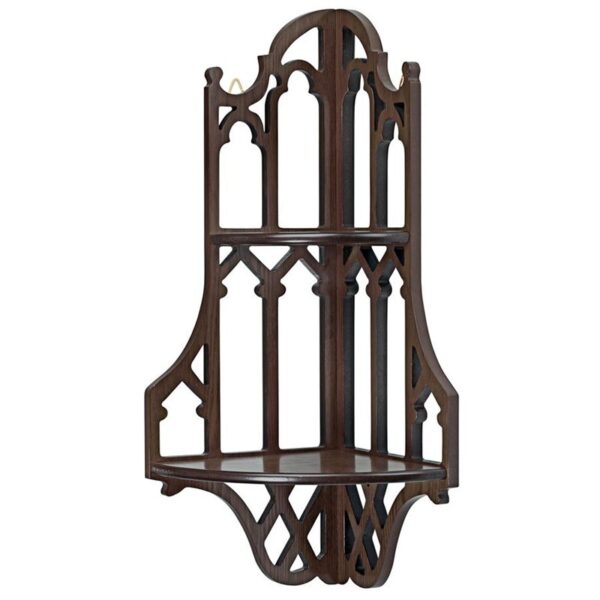 Design Toscano BN1325 13 1/2 Inch Canterbury Cathedral Gothic Wooden Corner Shelf