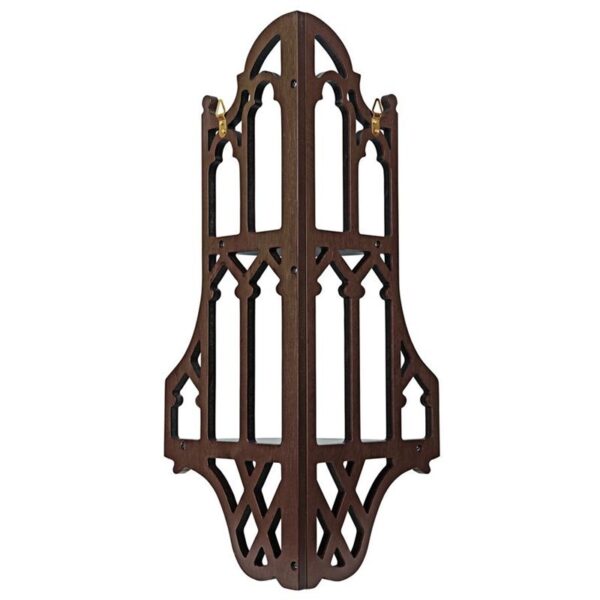 Design Toscano BN1325 13 1/2 Inch Canterbury Cathedral Gothic Wooden Corner Shelf