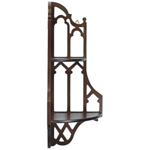 Design Toscano BN1325 13 1/2 Inch Canterbury Cathedral Gothic Wooden Corner Shelf