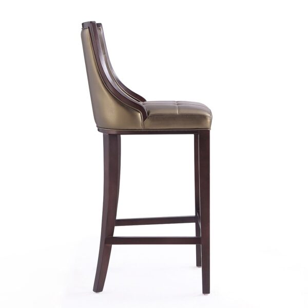 Manhattan Comfort Fifth Avenue 45 in. Bronze and Walnut Beech Wood Bar Stool