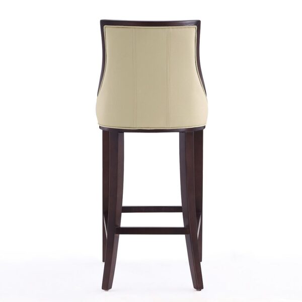 Manhattan Comfort Fifth Avenue 45 in. Cream and Walnut Beech Wood Bar Stool