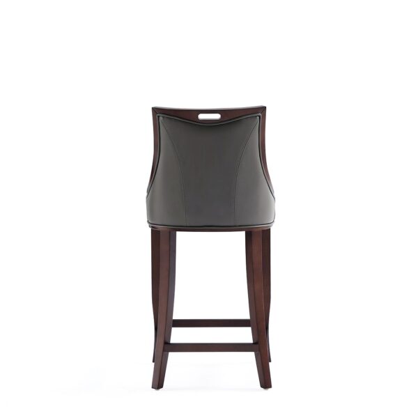 Manhattan Comfort Emperor Faux Leather Barstool in Pebble Grey