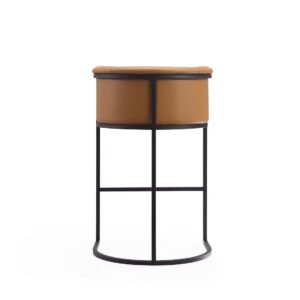 Manhattan Comfort Cosmopolitan 37.8 in. Camel and Black Metal Barstool