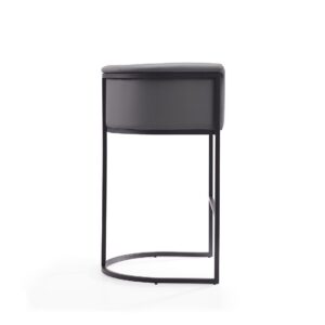 Manhattan Comfort Cosmopolitan 37.8 in. Grey and Black Metal Barstool