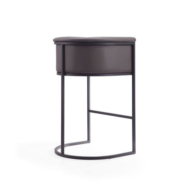 Manhattan Comfort Cosmopolitan 37.8 in. Pebble and Black Metal Barstool