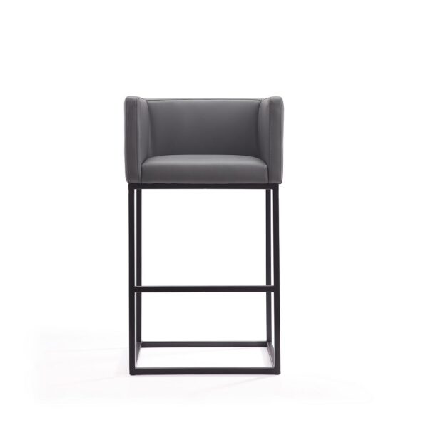 Manhattan Comfort Embassy 38 in. Grey and Black Metal Barstool