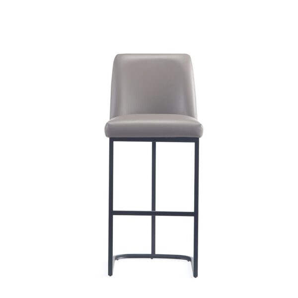 Manhattan Comfort Serena Modern Leatherette Upholstered Barstool in Grey