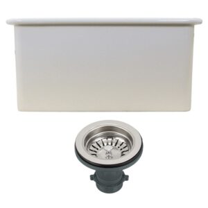 Nantucket Sinks CAPE189 Cape 9 1/4 Inch Single Bowl Fireclay Dualmount Bar-Prep Kitchen Sink - White