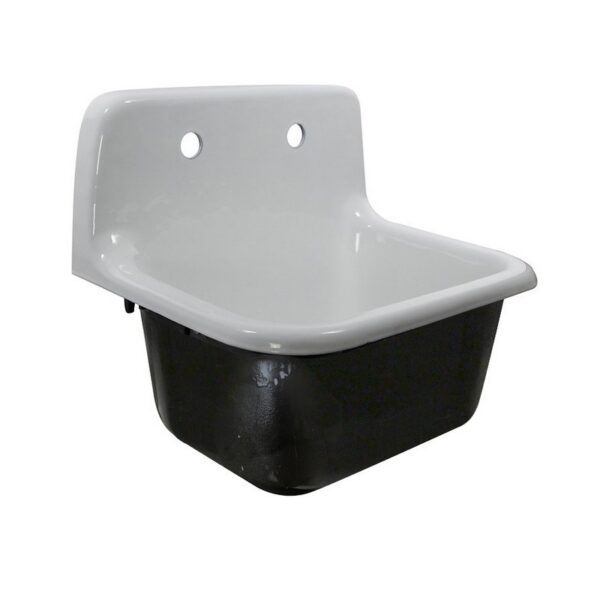 Nantucket Sinks CI-2218WNRG 22 Inch Cast Iron Wall-Mount Utility Sink