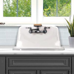 Nantucket Sinks CI-2218WNRG 22 Inch Cast Iron Wall-Mount Utility Sink