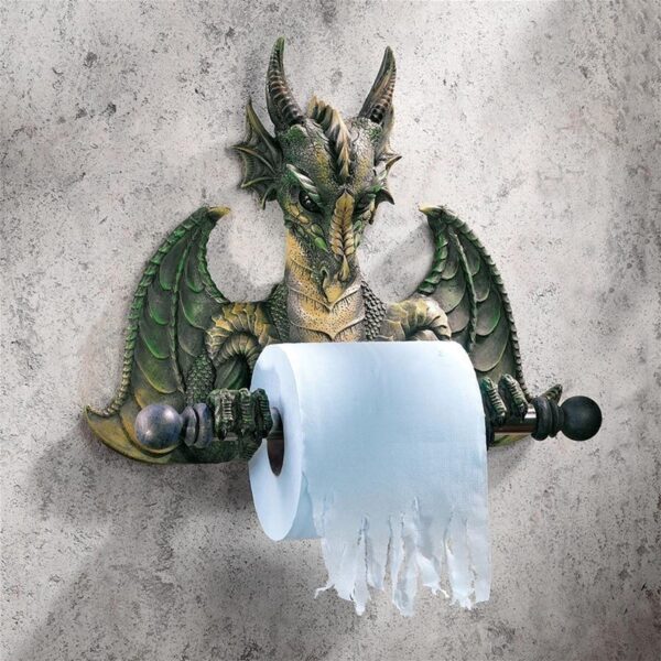 Design Toscano CL45492 12 1/2 Inch Commode Dragon Toilet Tissue Holder