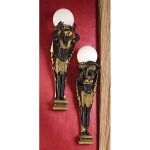 Design Toscano CL95114 8 1/2 Inch Set of Caryatid and Telemon Egyptian Scones