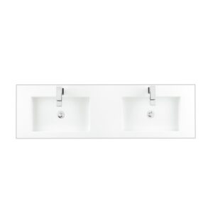 James Martin CS-368-GW 59 Inch Double Top in Composite Stone and Glossy White Finish