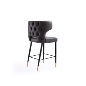 Manhattan Comfort Holguin 37" Counter Stool with Tufted Back Buttons in Grey