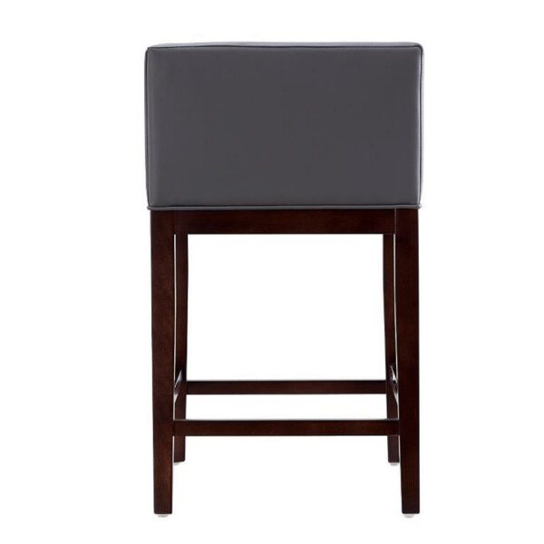 Manhattan Comfort Kingsley 34 in. Grey and Dark Walnut Beech Wood Counter Height Bar Stool