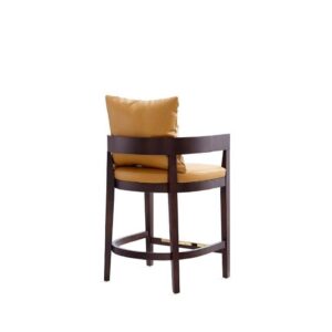 Manhattan Comfort Ritz 34 in. Camel and Dark Walnut Beech Wood Counter Height Bar Stool