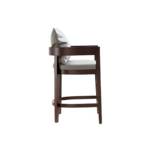 Manhattan Comfort Ritz 34 in. Grey and Dark Walnut Beech Wood Counter Height Bar Stool