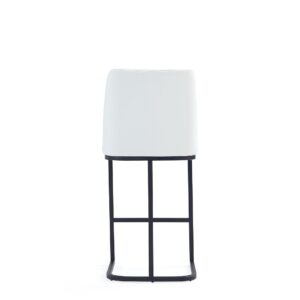 Manhattan Comfort Serena Modern Leatherette Upholstered Counter Stool in White