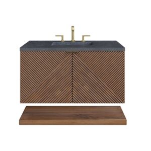 James Martin D200-V36-CSN-3CSP Marcello 36 Inch Chestnut Single Vanity with 3CM Charcoal Soapstone Top