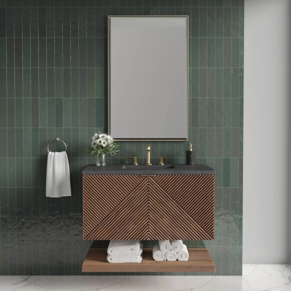 James Martin D200-V36-CSN-3CSP Marcello 36 Inch Chestnut Single Vanity with 3CM Charcoal Soapstone Top