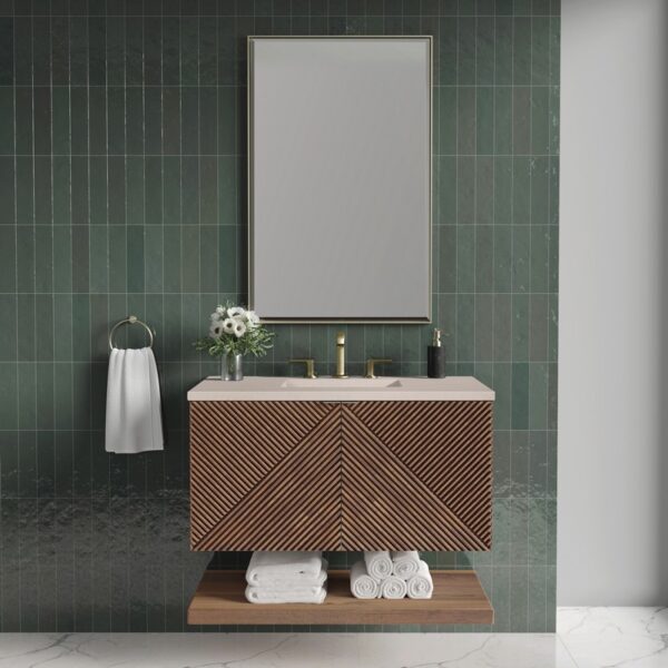 James Martin D200-V36-CSN-3EMR Marcello 36 Inch Chestnut Single Vanity with 3CM Eternal Marfil Top