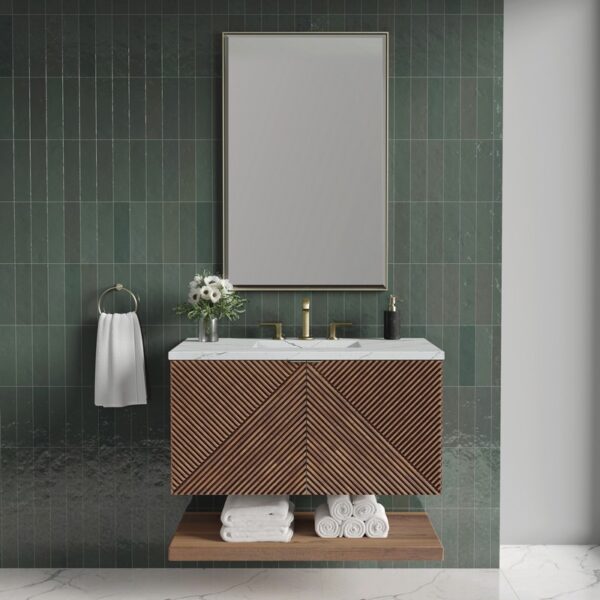 James Martin D200-V36-CSN-3ENC Marcello 36 Inch Chestnut Single Vanity with 3CM Ethereal Noctis Top