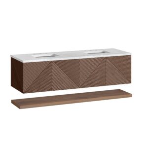 James Martin D200-V72-CSN-3AF Marcello 72 Inch Chestnut Double Vanity with 3CM Arctic Fall Top