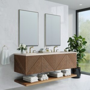 James Martin D200-V72-CSN-3EMR Marcello 72 Inch Chestnut Double Vanity with 3CM Eternal Marfil Top