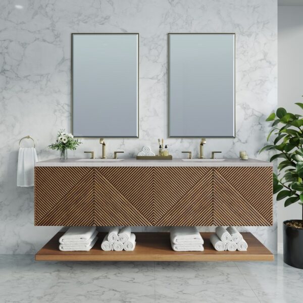 James Martin D200-V72-CSN-3ESR Marcello 72 Inch Chestnut Double Vanity with 3CM Eternal Serena Top