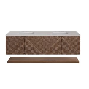 James Martin D200-V72-CSN-3ESR Marcello 72 Inch Chestnut Double Vanity with 3CM Eternal Serena Top