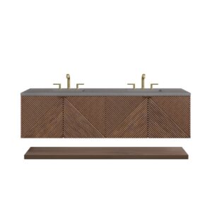 James Martin D200-V72-CSN-3GEX Marcello 72 Inch Chestnut Double Vanity with 3CM Grey Expo Top