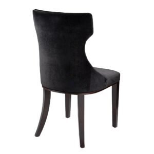 Manhattan Comfort Reine Black and Walnut Velvet Dining Chair (Set of Two)