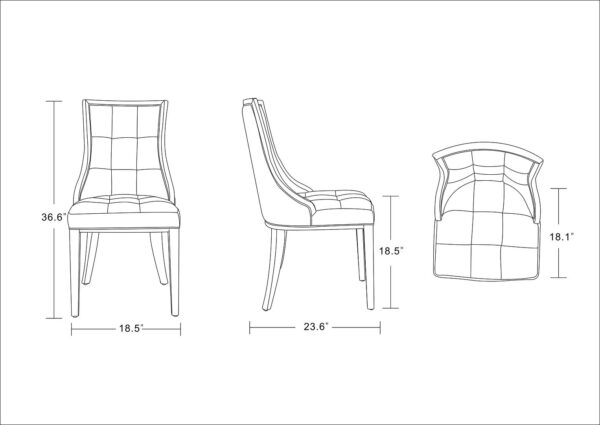 Manhattan Comfort Fifth Avenue Saddle and Walnut Faux Leather Dining Chair (Set of Two)