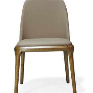 Manhattan Comfort Courding Tan and Walnut Faux Leather Dining Chair