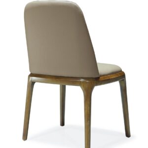 Manhattan Comfort Courding Tan and Walnut Faux Leather Dining Chair