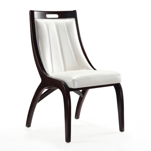 Manhattan Comfort Danube Leatherette Dining Chair - Set of 2 in Pearl White