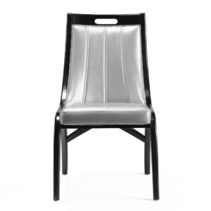 Manhattan Comfort Danube Leatherette Dining Chair - Set of 2 in Silver