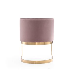 Manhattan Comfort Aura Blush and Polished Brass Velvet Dining Chair