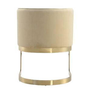 Manhattan Comfort Aura Sand and Polished Brass Velvet Dining Chair