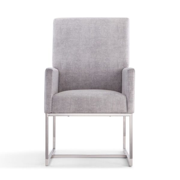 Manhattan Comfort Element Grey Velvet Dining Armchair