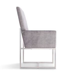 Manhattan Comfort Element Grey Velvet Dining Armchair