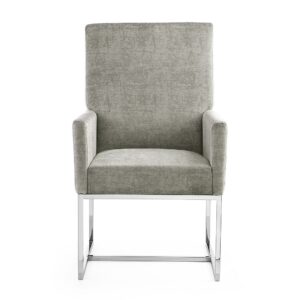 Manhattan Comfort Element Steel Velvet Dining Armchair