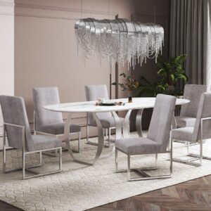 Manhattan Comfort Element Steel Velvet Dining Chair