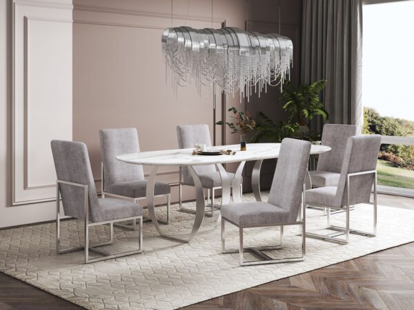 Manhattan Comfort Element Steel Velvet Dining Chair