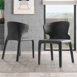 Manhattan Comfort Conrad Grey Faux Leather Dining Chair (Set of 2)