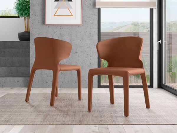 Manhattan Comfort Conrad Saddle Faux Leather Dining Chair (Set of 2)